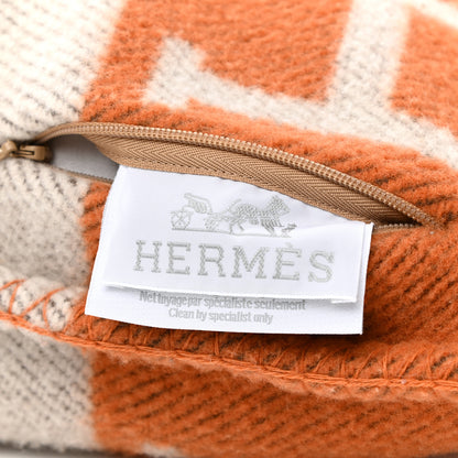 Hermes Wool Cashmere Avalon Pillow PM Ecru Potiron 3 of 3