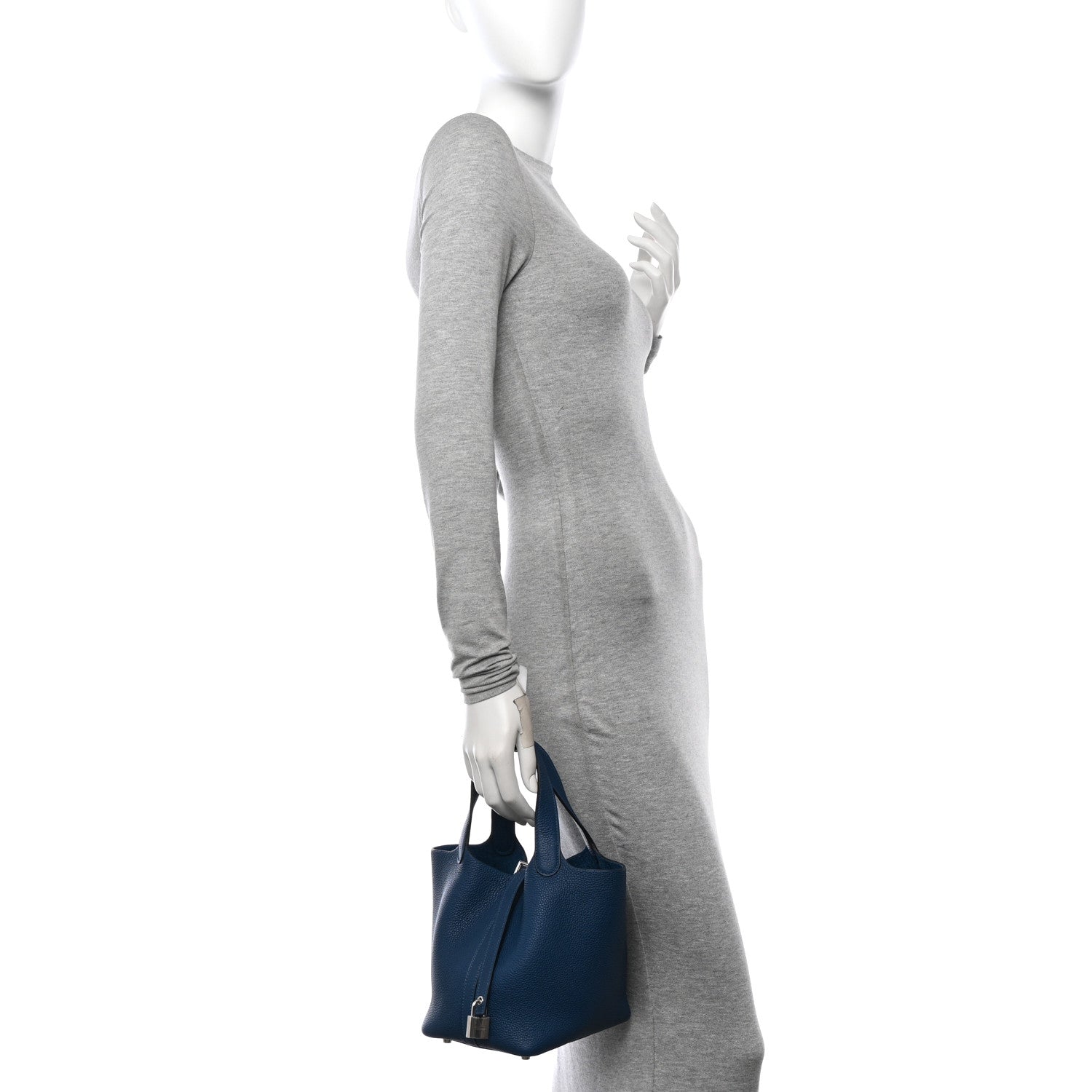 Hermes Taurillon Maurice Picotin Lock 18 PM Deep Blue 2 of 12