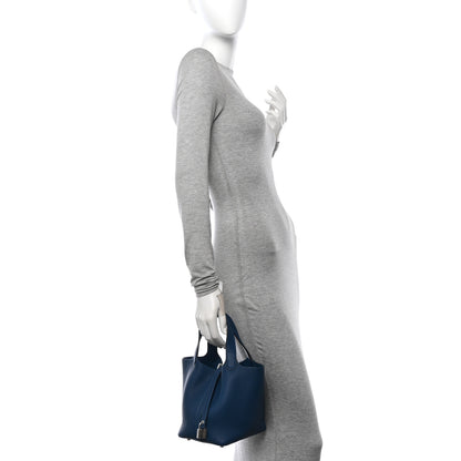 Hermes Taurillon Maurice Picotin Lock 18 PM Deep Blue 2 of 12
