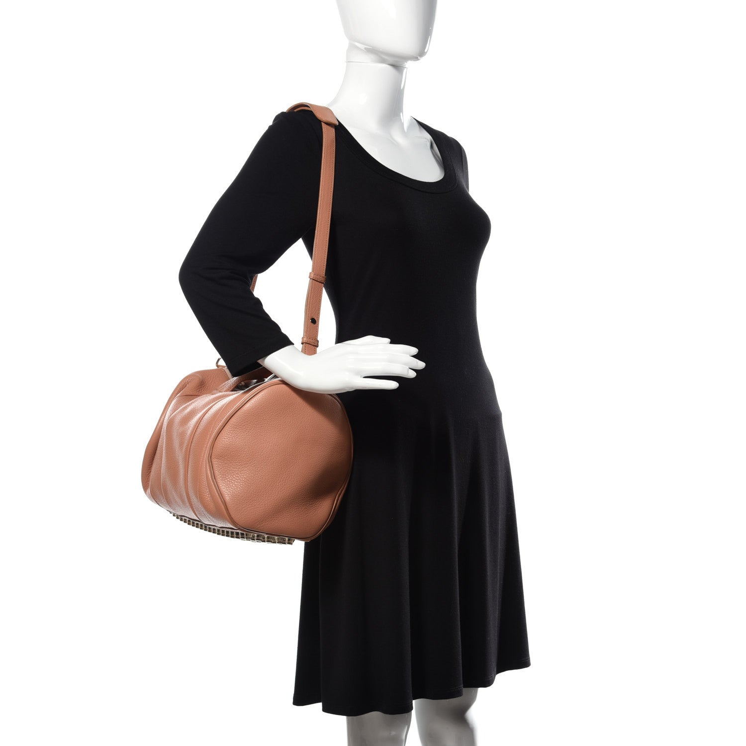 Alexander Wang Pebbled Lambskin Rocco Tan Pale Gold Hardware 2 of 10