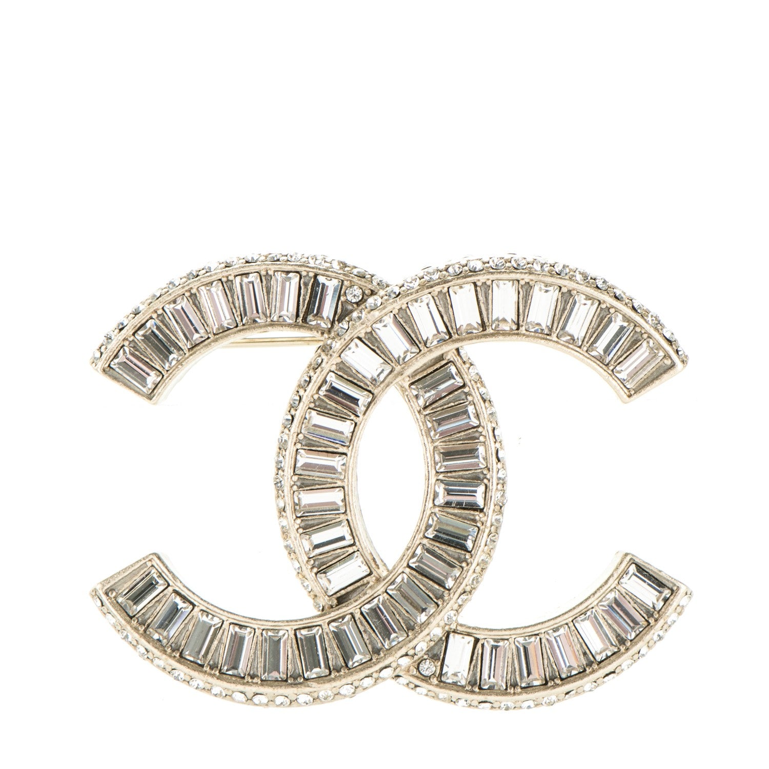 Chanel Baguette Crystal CC Brooch Gold 1 of 4