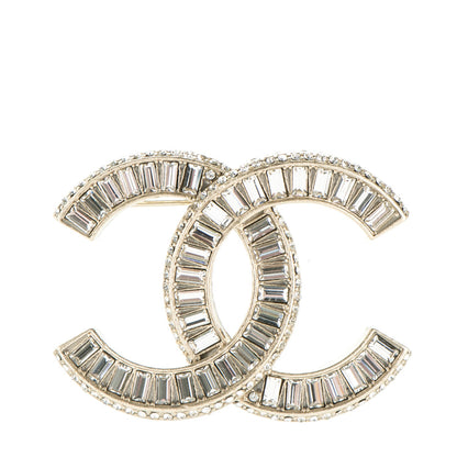 Chanel Baguette Crystal CC Brooch Gold 1 of 4