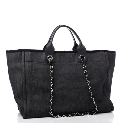 Chanel Denim Medium Deauville Tote Dark Blue 2 of 11