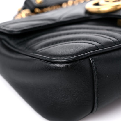 Gucci Calfskin Matelasse Mini GG Marmont Shoulder Bag Black 8 of 16