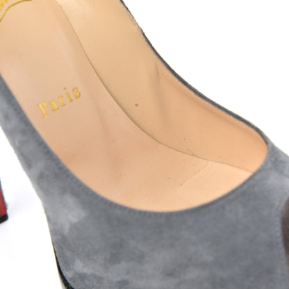 Christian Louboutin Suede Palais Royal Trepointe 140 Pumps 38 Grey 12 of 14