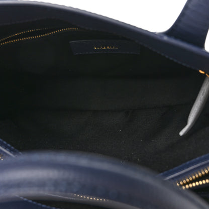 Burberry Derby Calfskin Vintage Check Medium Banner Tote Regency Blue 6 of 11