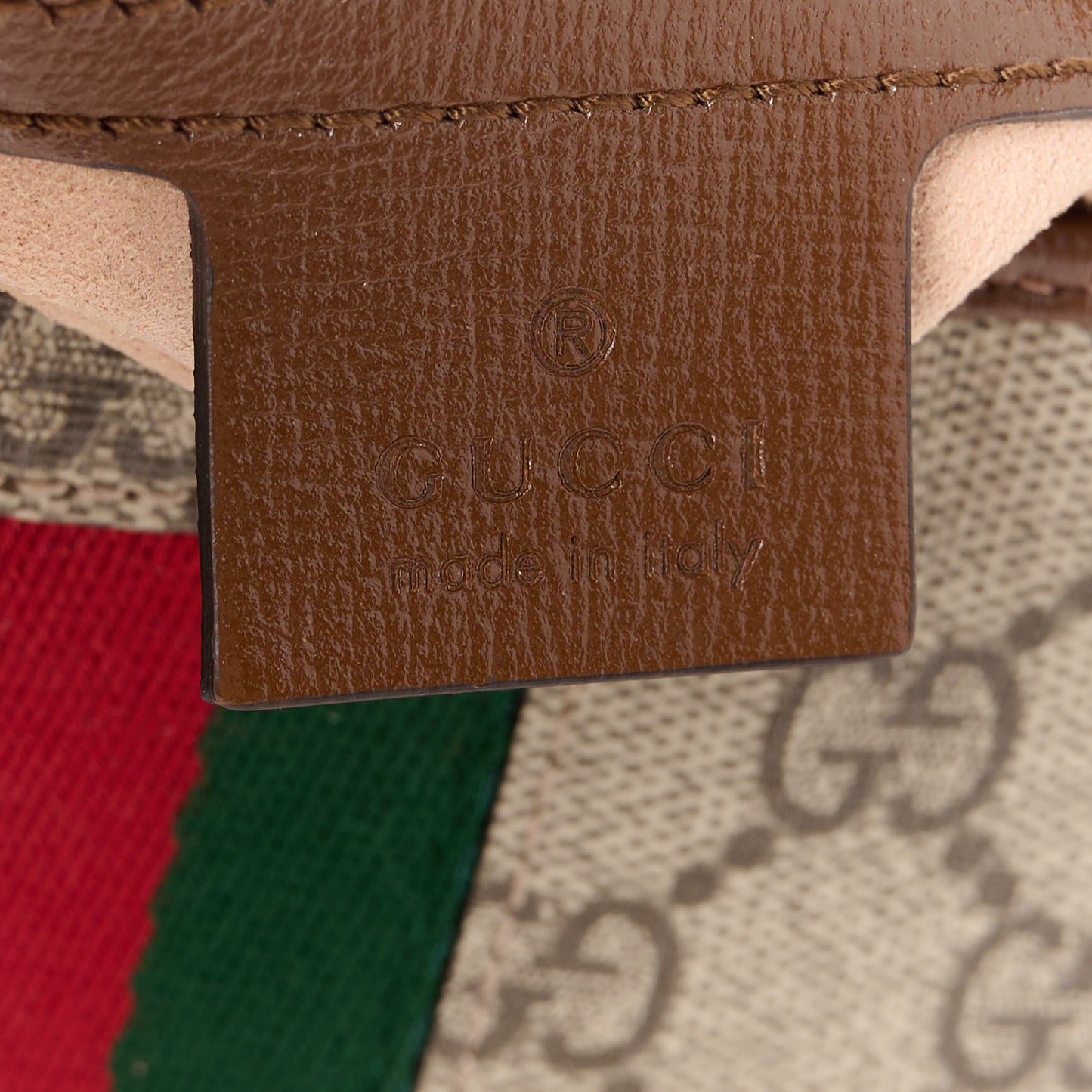 GG Supreme Monogram Azalea Calfskin Web Small Jackie 1961 Hobo Beige Ebony Brown Sugar