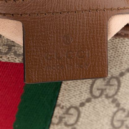 Gucci GG Supreme Monogram Azalea Calfskin Web Small Jackie 1961 Hobo Beige Ebony Brown Sugar 6 of 11