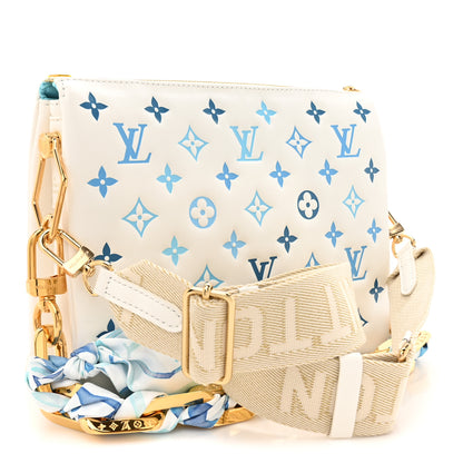 Louis Vuitton Lambskin Embossed Monogram Tricolor By The Pool Coussin PM White Blue 3 of 12