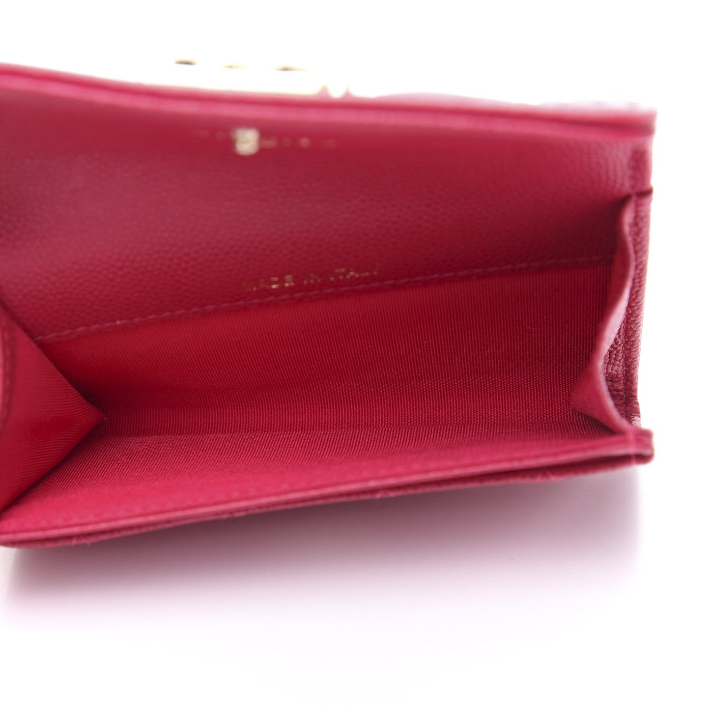 Caviar Quilted Boy Flap Card Holder Fuchsia