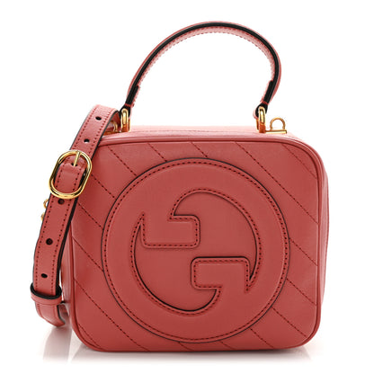 Gucci Sakai Be Green Calfskin Diagonal Stitched Blondie Top Handle Bag Pink 1 of 11