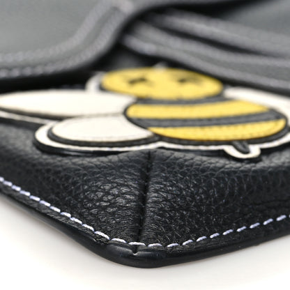 Christian Dior X KAWS Grained Calfskin Bee Saddle Pouch Black 7 of 8