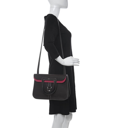 Hermes Taurillon Clemence Verso Halzan 31 GM Rouge Sellier Framboise 2 of 11