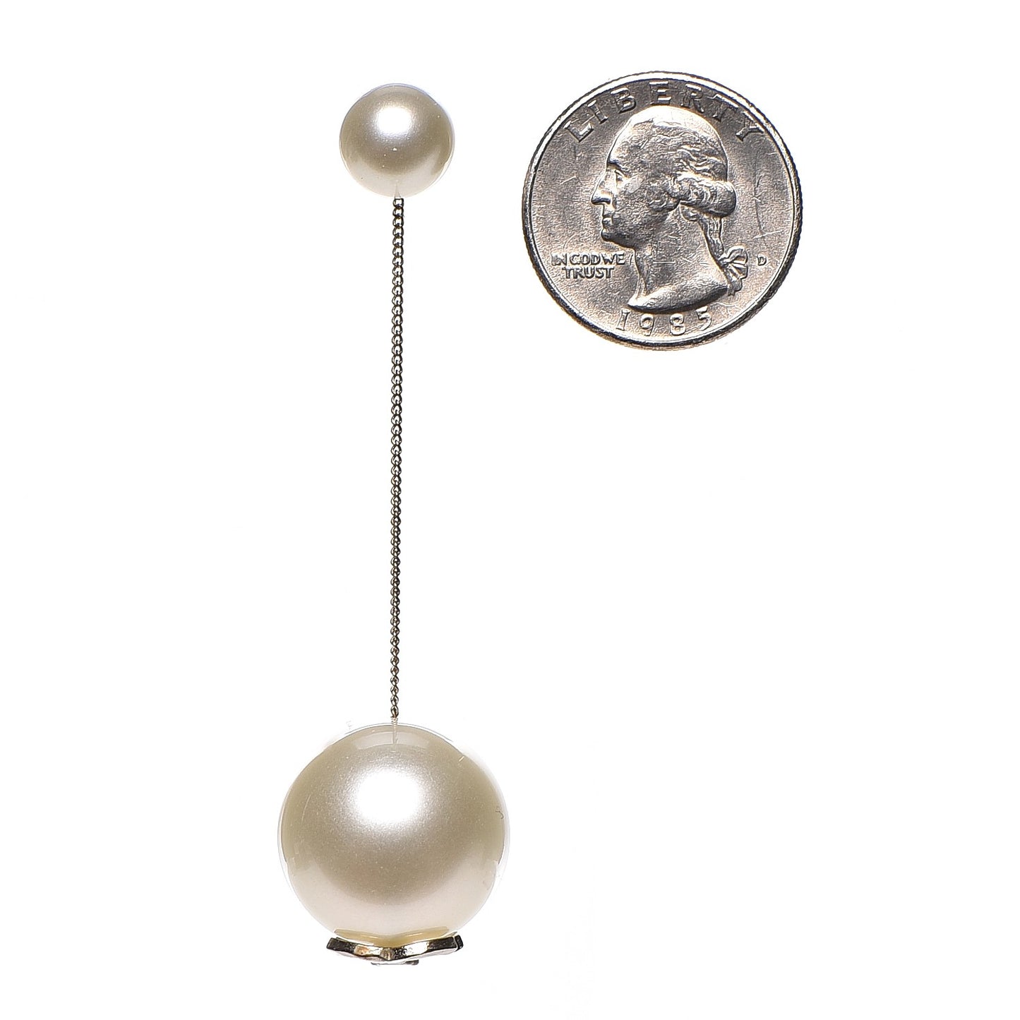 Pearl CC Drop Earrings Gold