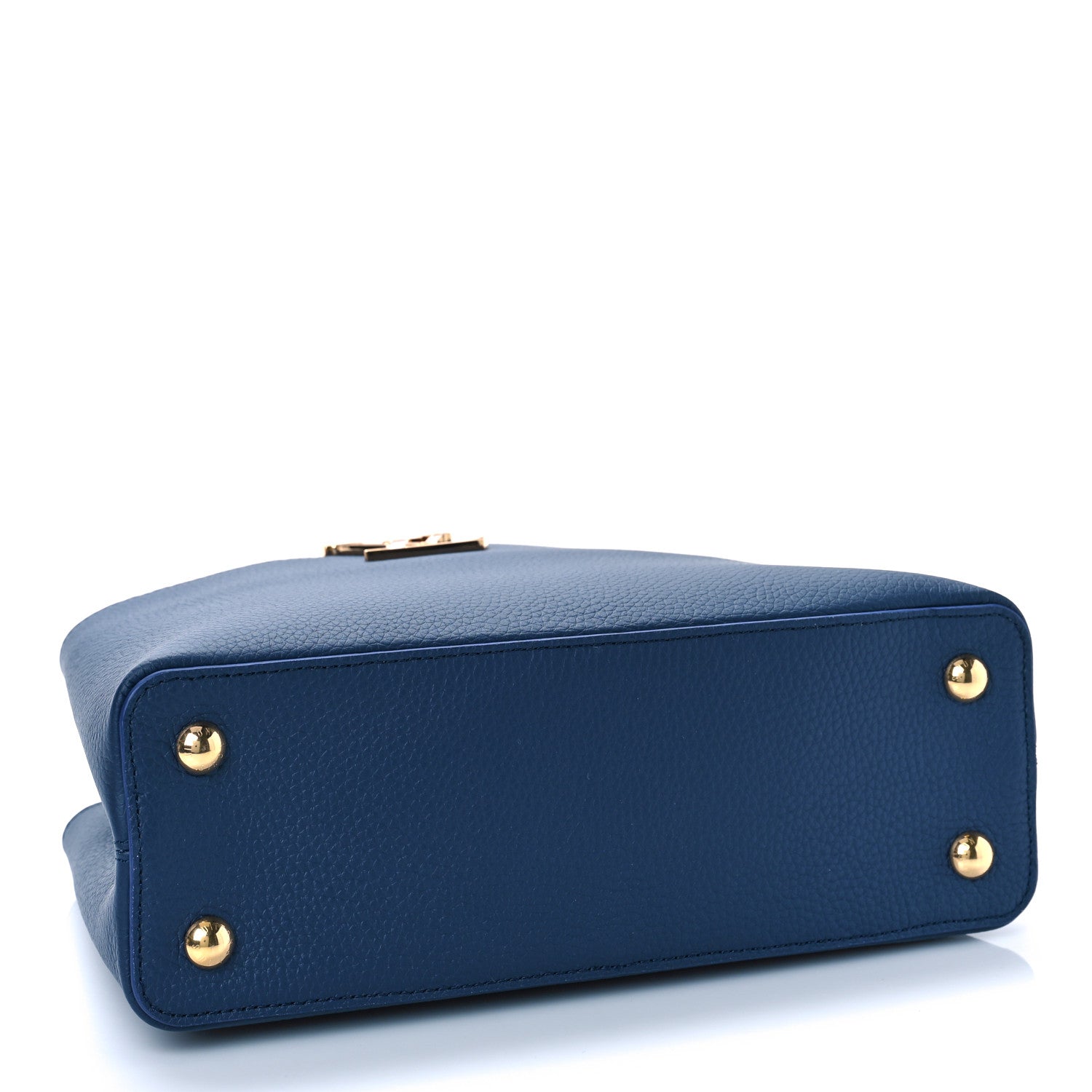 Louis Vuitton Taurillon Marble Capucines MM Midnight Blue 3 of 8