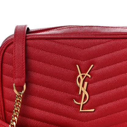 Saint Laurent Grain De Poudre Matelasse Monogram Mini Lou Camera Bag Eros Red 8 of 10