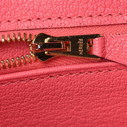 Hermes Togo Horseshoe Birkin 25 Bleu Nuit Rose Azalee 11 of 33