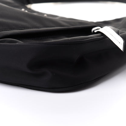 Prada Tessuto Nylon Studded New Vela Hobo Black White 11 of 11