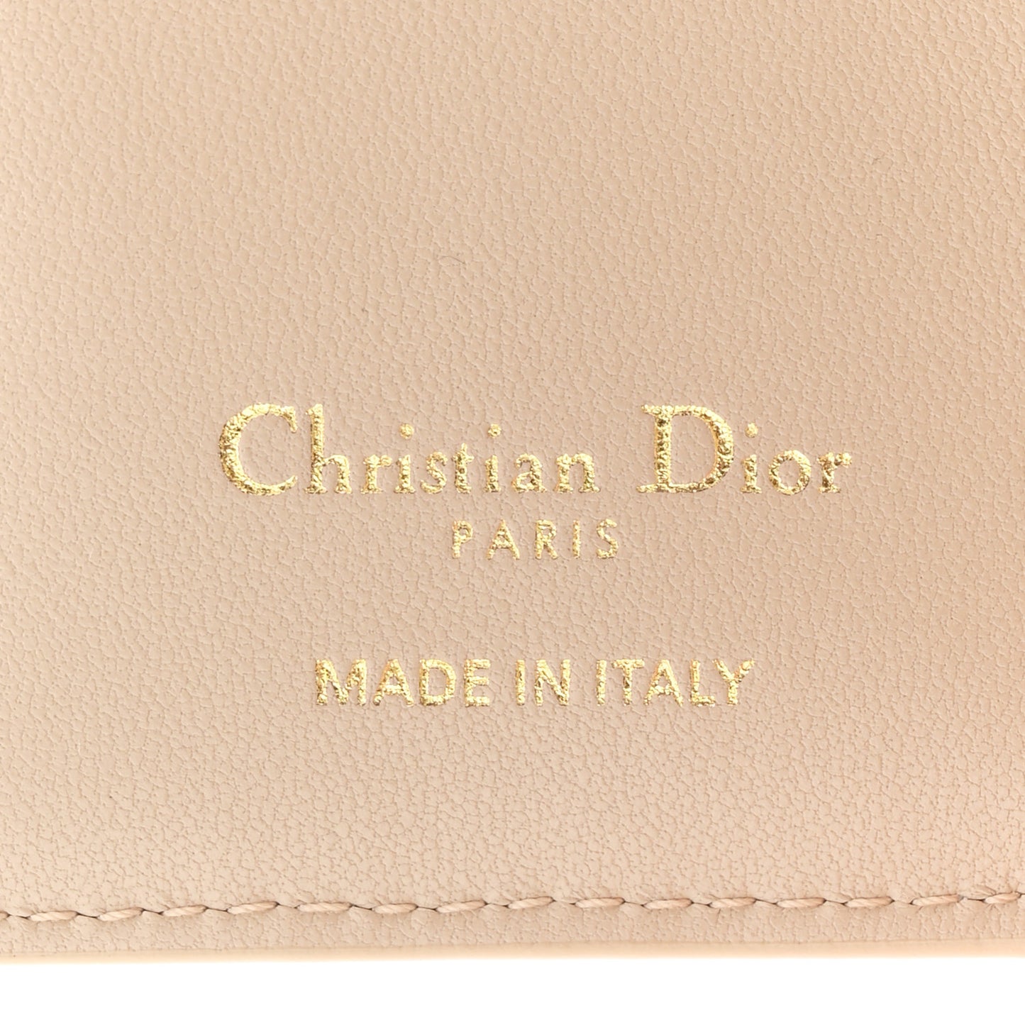 Grained Calfskin Supple Cannage Caro Dahlia Wallet Beige Beige