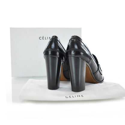 Celine Spazzolato Loafer Heels Black 38 4 of 7