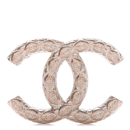 Chanel Metal CC Diamond Quilted Brooch Light Gold 1 of 4