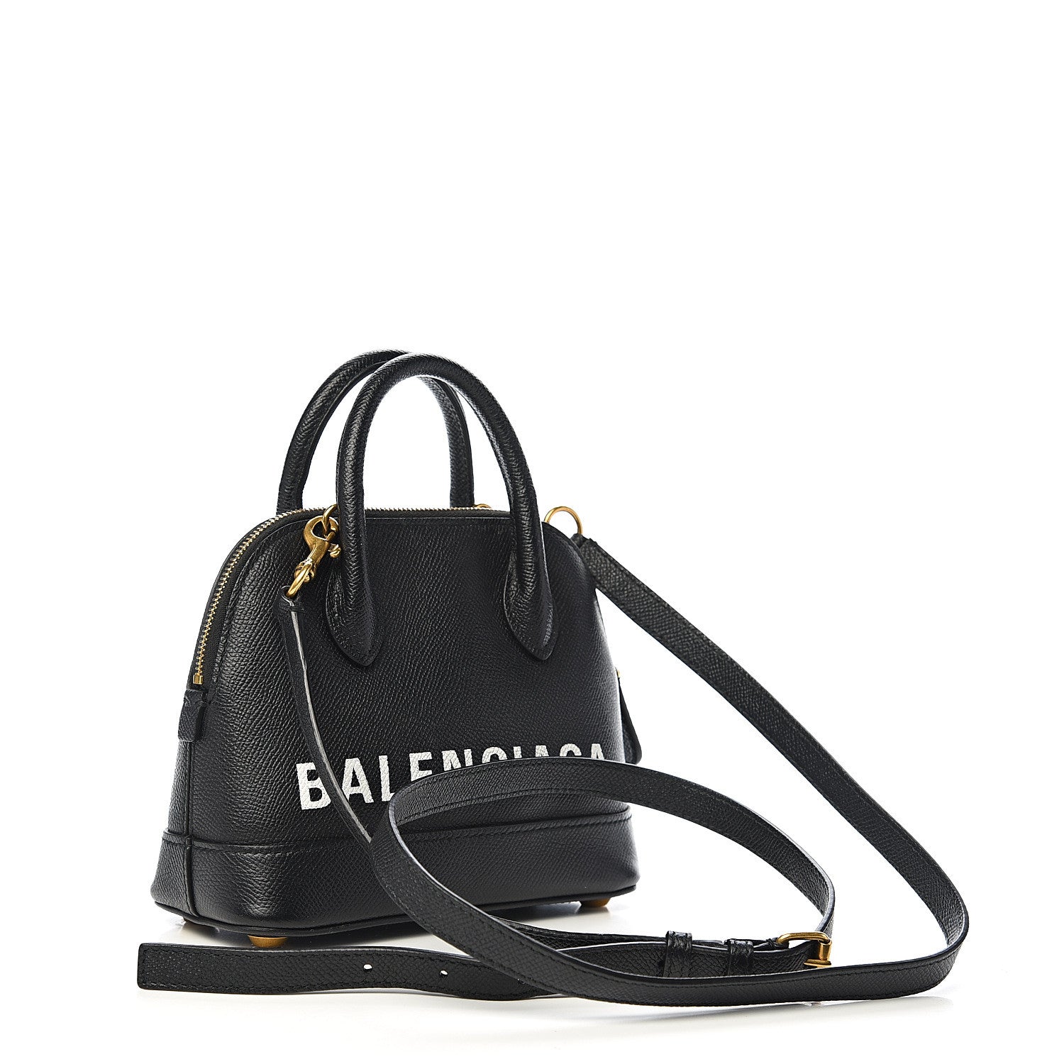 Balenciaga Signature Grained Calfskin XXS Ville Top Handle Bag Black White 2 of 10