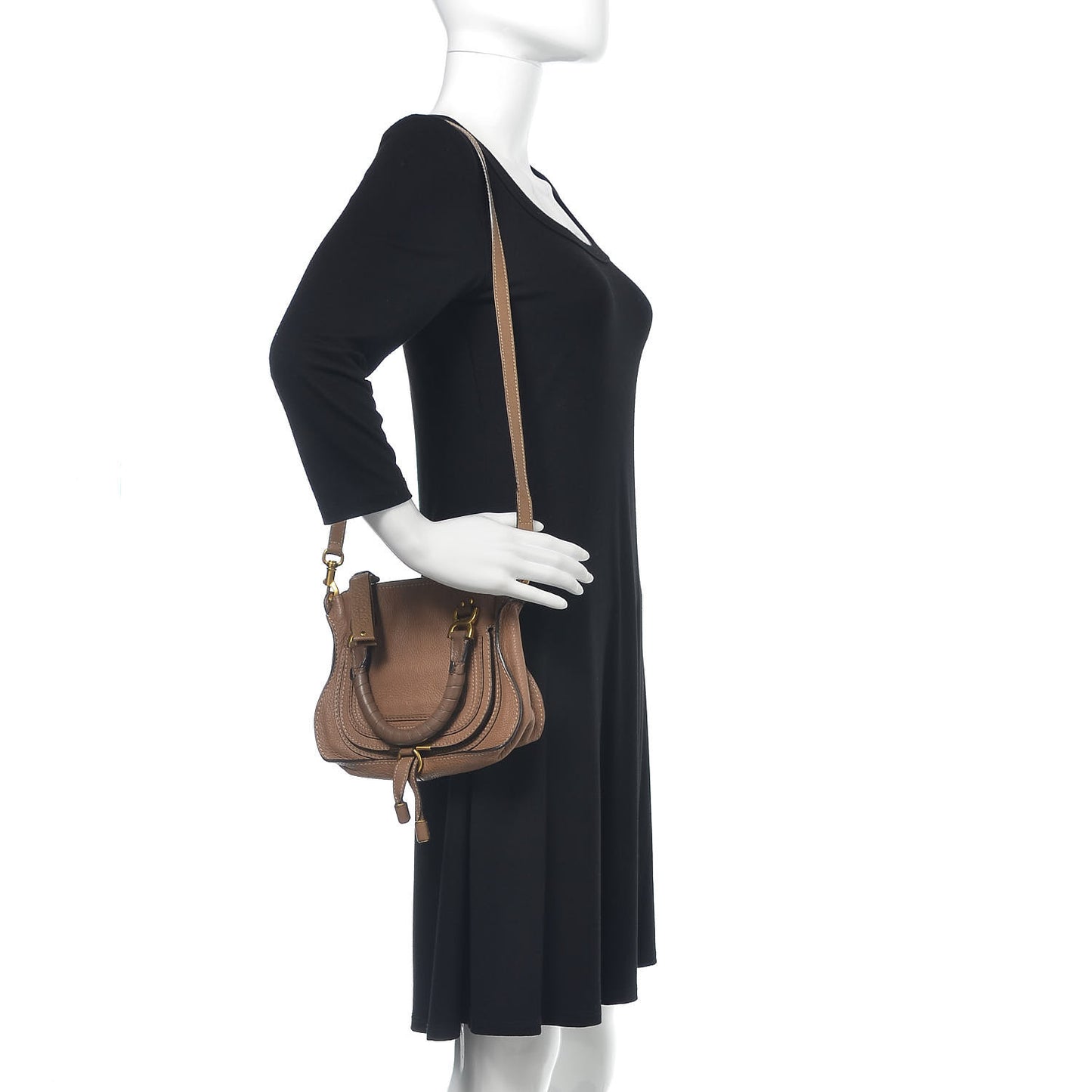 Calfskin Mini Marcie Satchel Nut