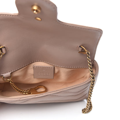 Gucci Calfskin Matelasse Super Mini GG Marmont Shoulder Bag Porcelain Rose 5 of 10