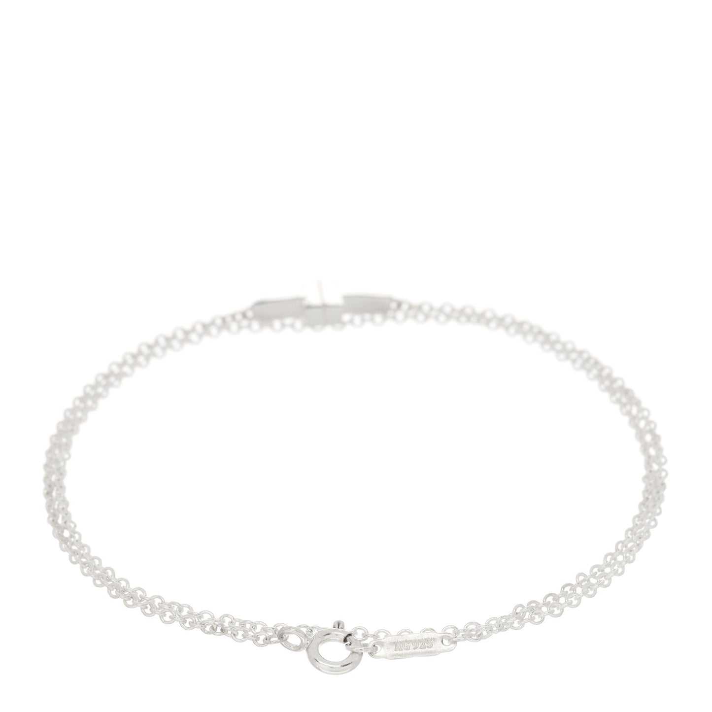 Sterling Silver T Two Double Chain Bracelet