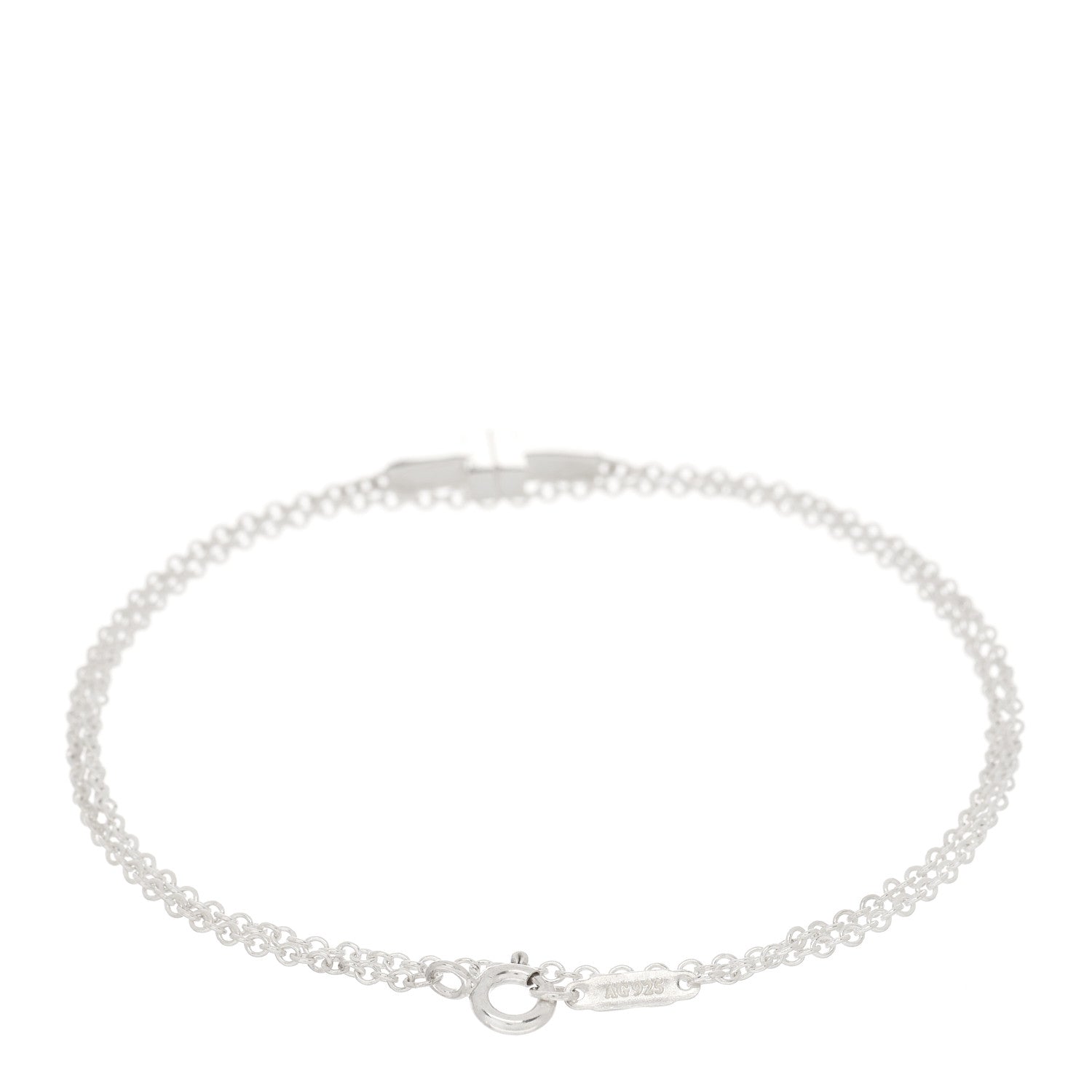 Tiffany Sterling Silver T Two Double Chain Bracelet 2 of 3
