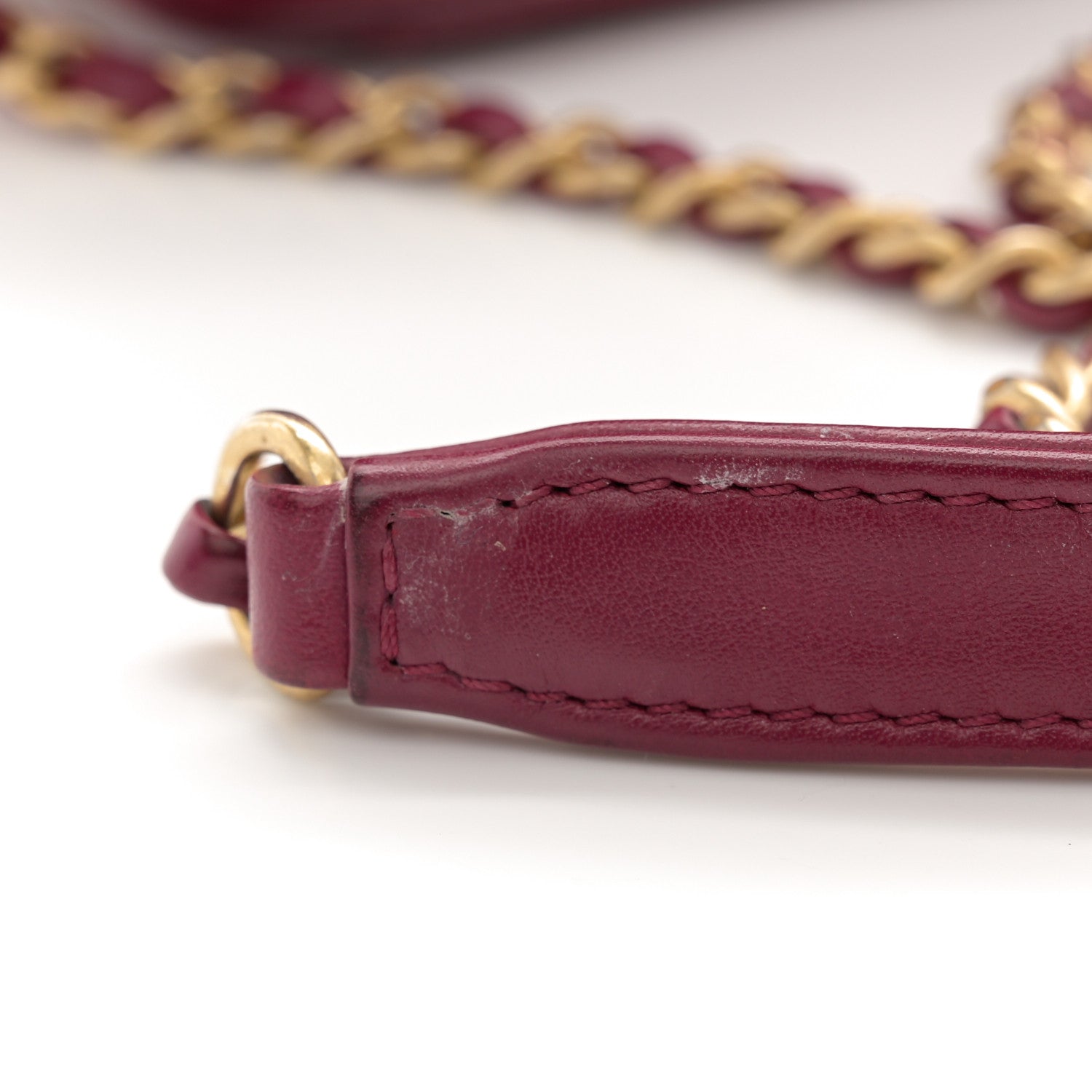 Chanel Caviar Quilted Small CC Filigree Vanity Case Burgundy 13 of 14