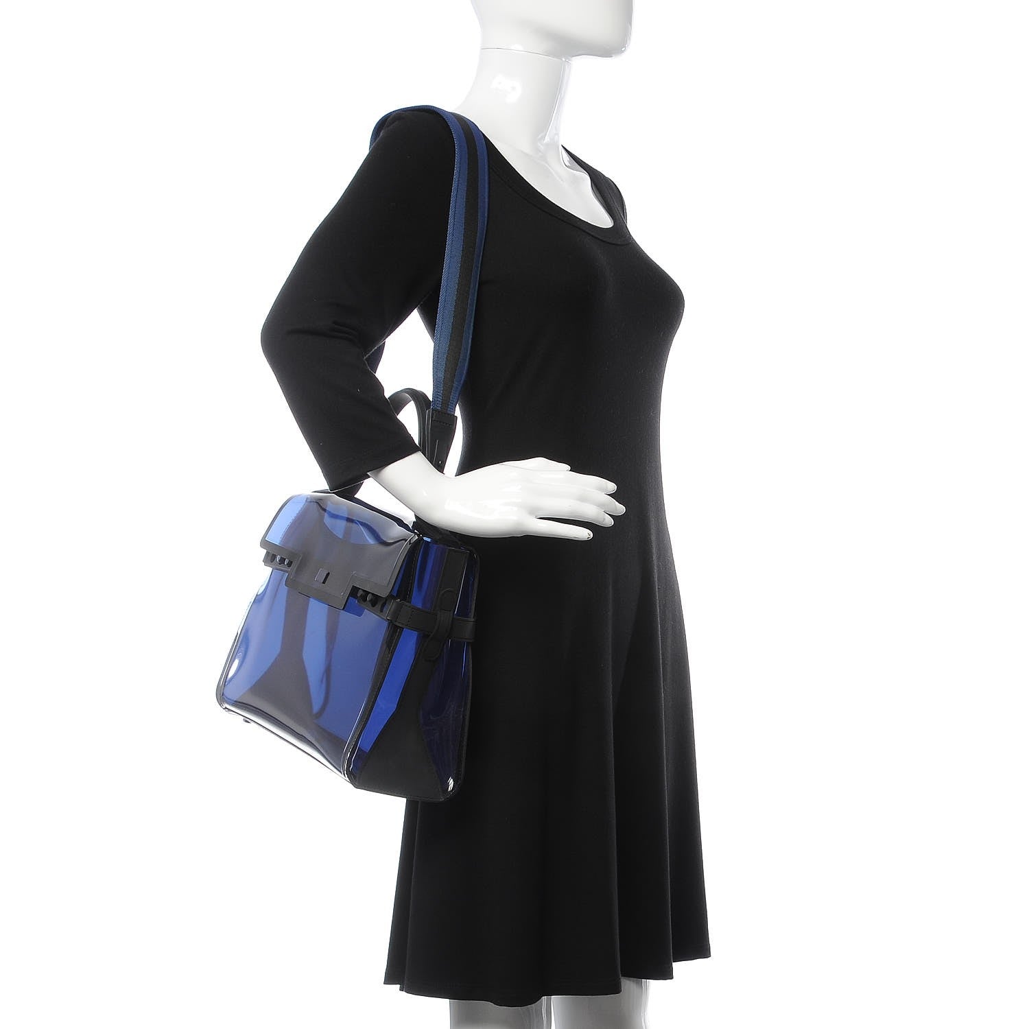 Delvaux PVC Tempete Dark Night Satchel Blue De Prusse 2 of 6