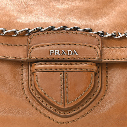 Prada Vitello Phenix Flap Chain Bag Brown 8 of 17