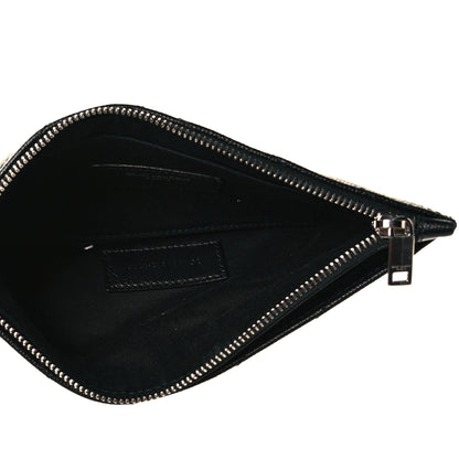 Saint Laurent Grain De Poudre Chevron Monogram Bill Pouch Black 5 of 10