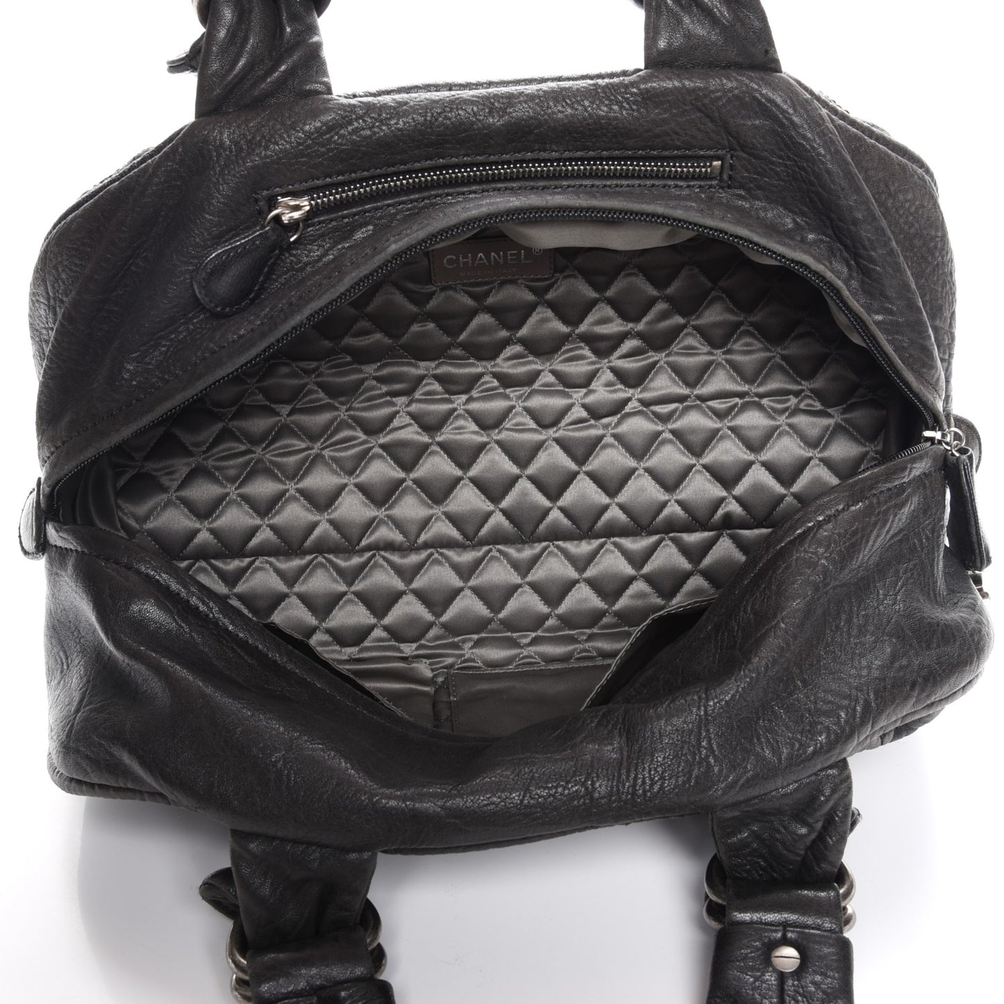 Distressed Lambskin Le Marais Bowler Black