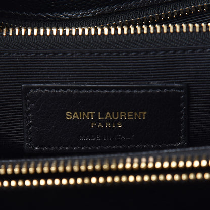 Saint Laurent Grain De Poudre Matelasse Chevron Monogram Shopping Bag Black 6 of 11
