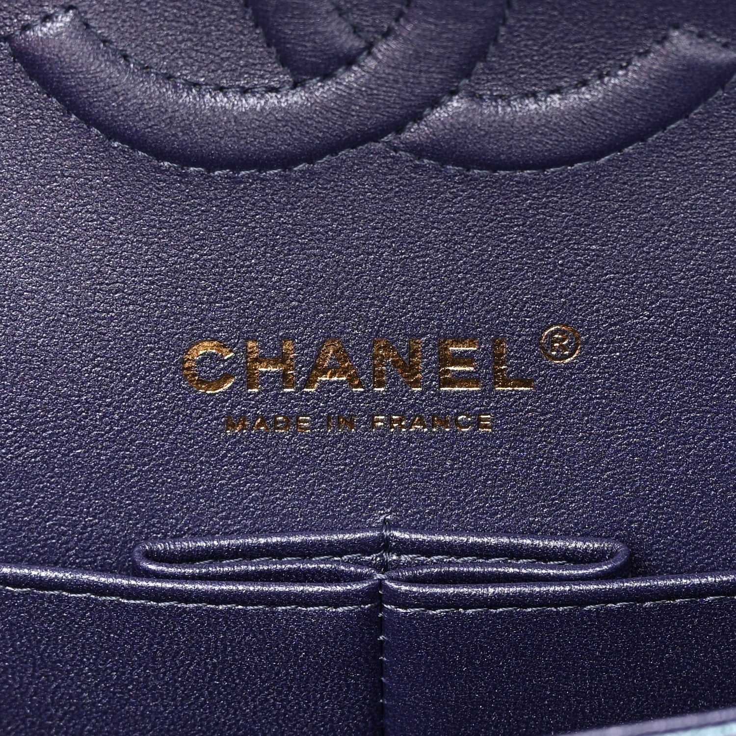 Chanel Iridescent Caviar Quilted Medium Double Flap Dark Blue 6 of 13