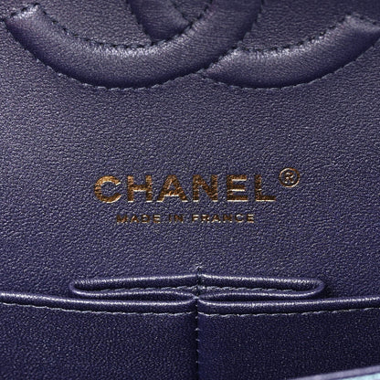 Chanel Iridescent Caviar Quilted Medium Double Flap Dark Blue 6 of 13