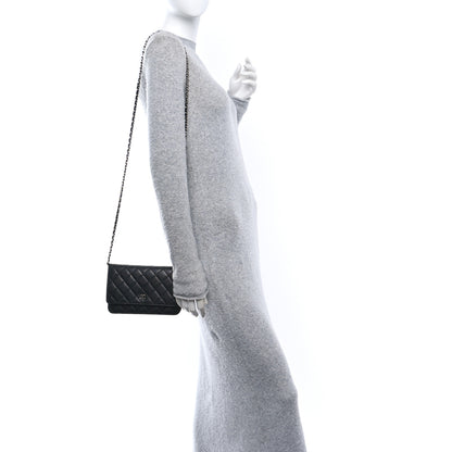 Chanel Caviar Quilted Wallet on Chain WOC Black 2 of 12