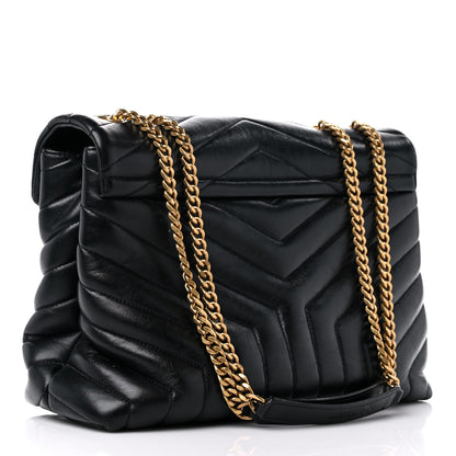 Saint Laurent Calfskin Y Quilted Monogram Medium Loulou Chain Satchel Black 3 of 21