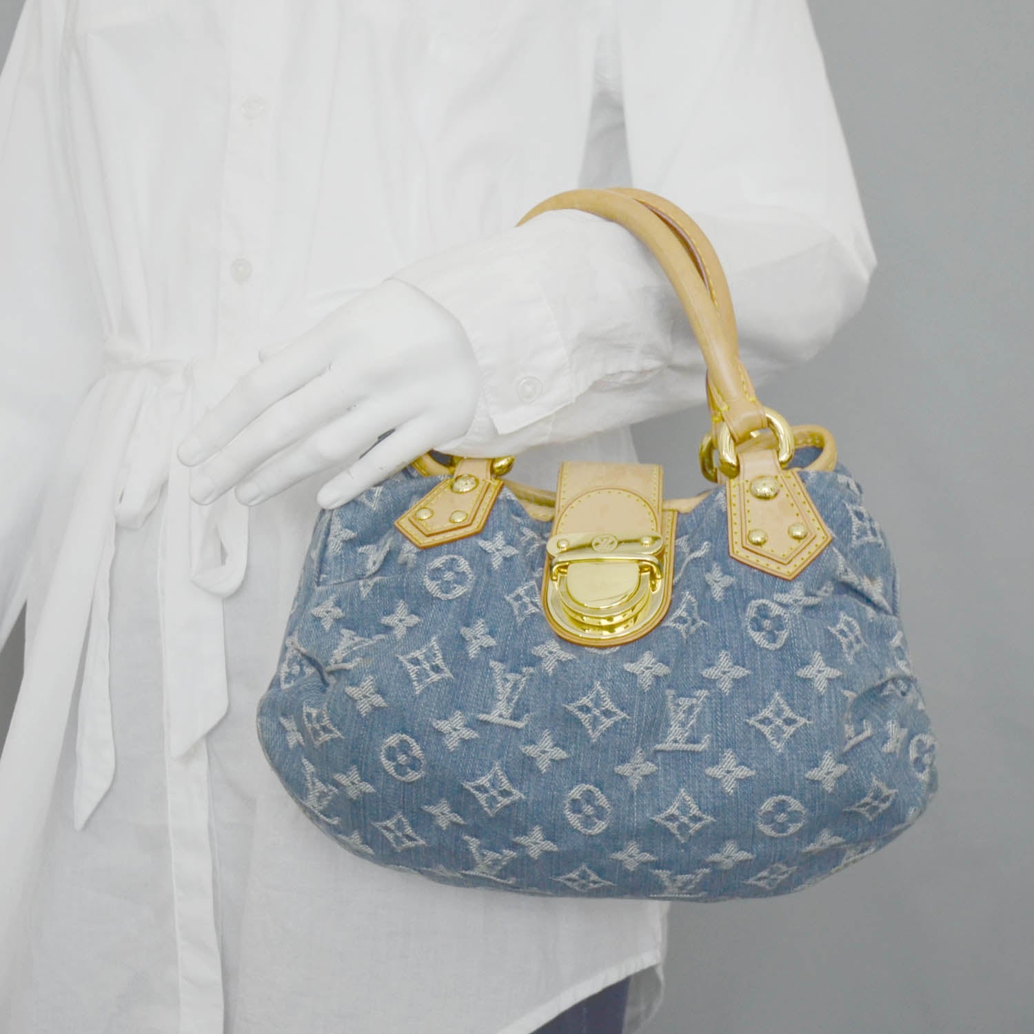 Louis Vuitton Denim Pleaty Blue 2 of 11