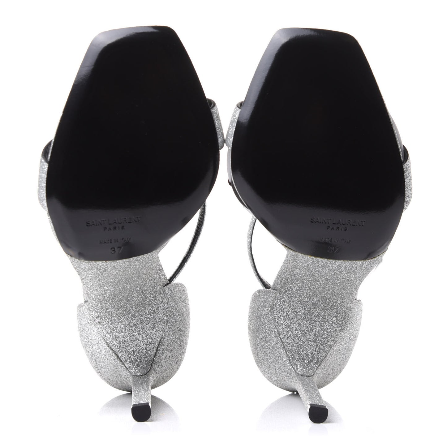 Glitter Amber 105 Ankle Strap Sandals 37 Silver