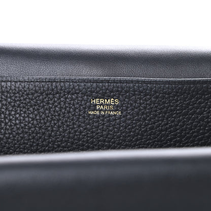 Hermes Taurillon Clemence Halzan 31 GM Black 8 of 15