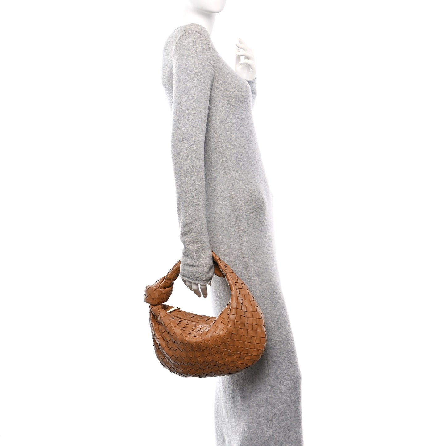Nappa Intrecciato Teen Jodie Hobo Caramel
