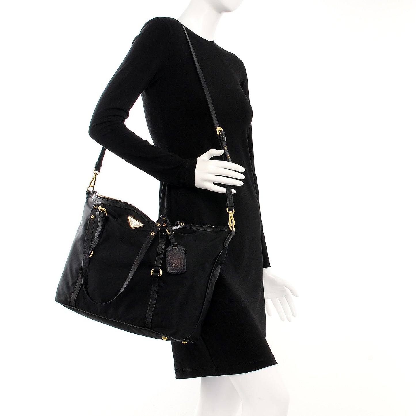 Tessuto Nylon Saffiano Tote Nero Black