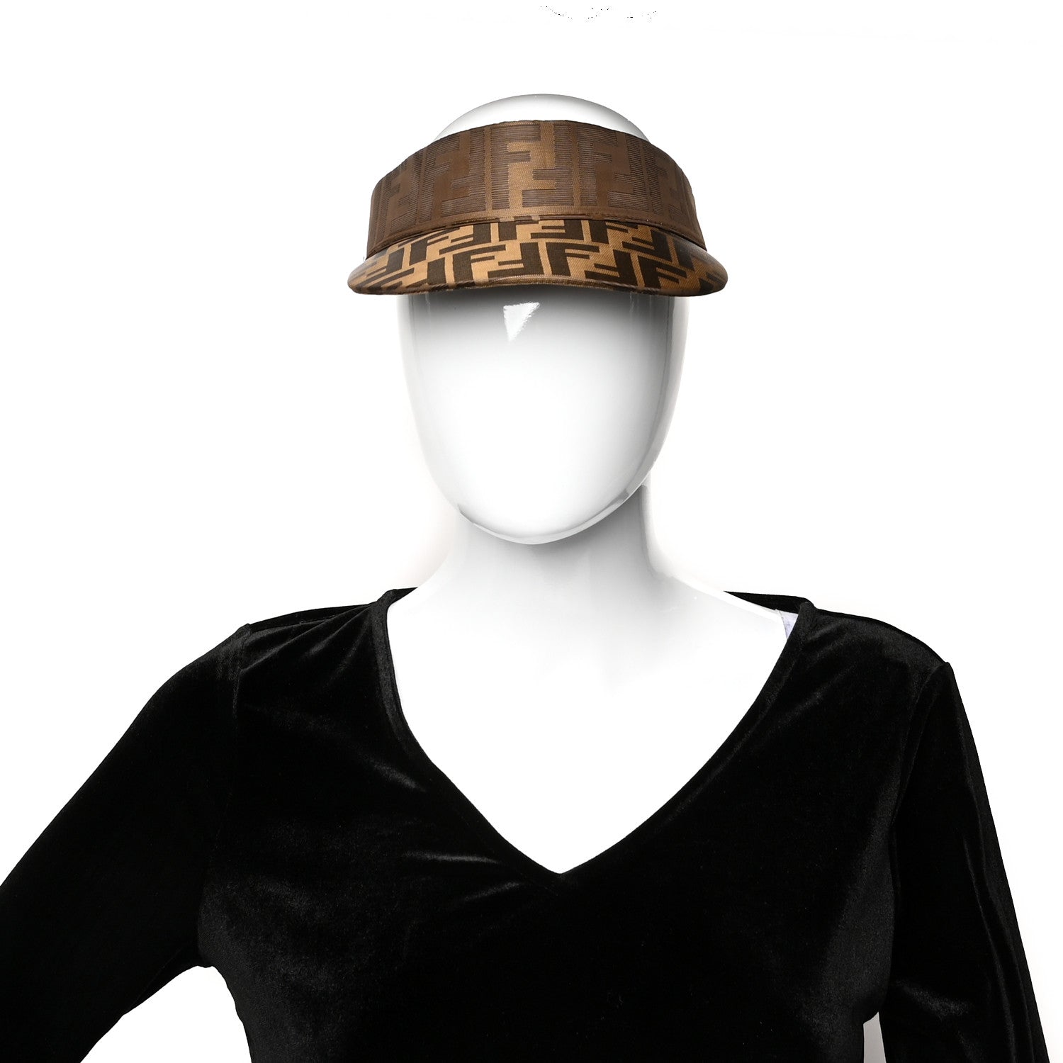 Fendi Silk FF Logo Visor Tobacco 2 of 7