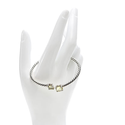 David Yurman Sterling Silver Diamond Lemon Citrine 4mm Chatelaine Bypass Bracelet 2 of 6
