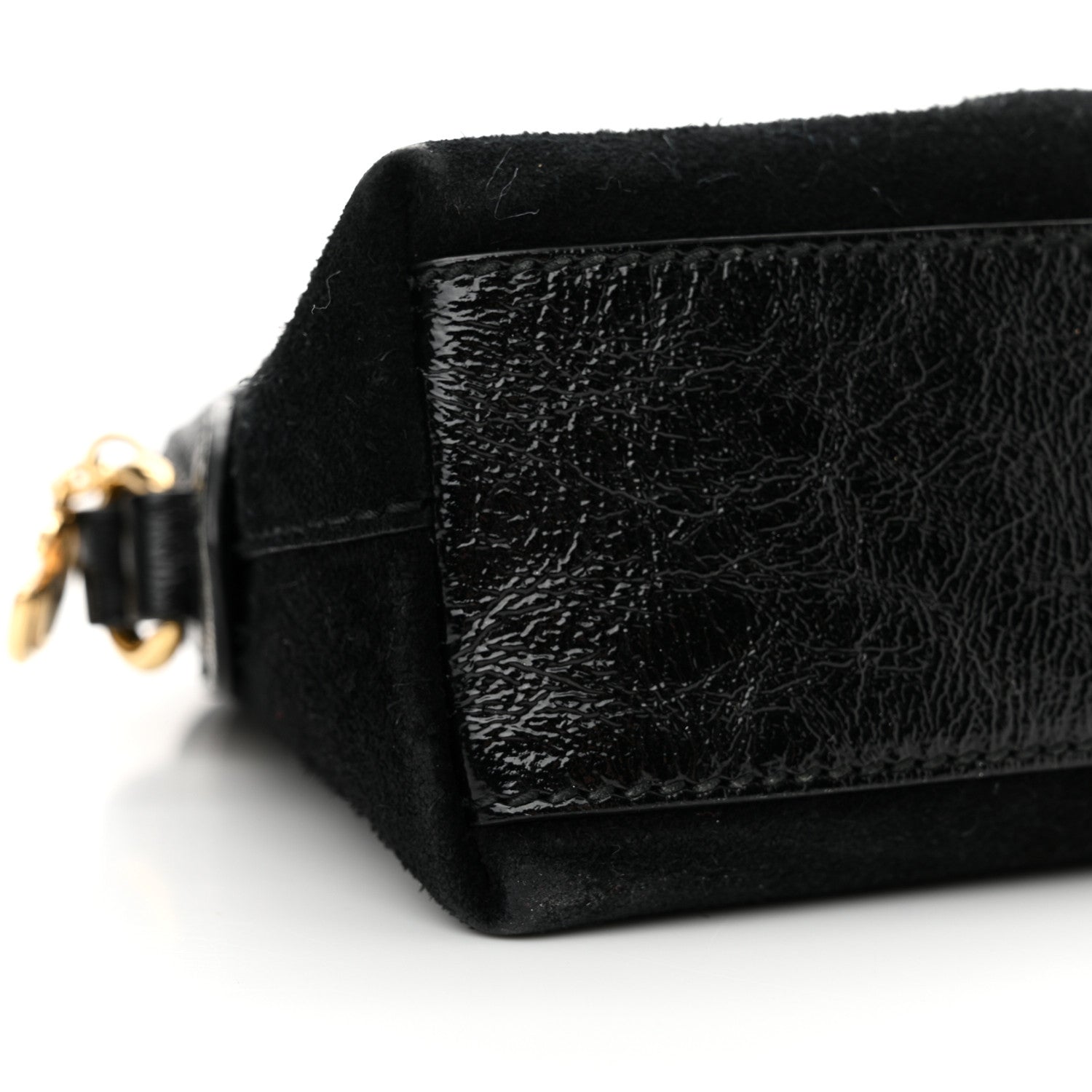Gucci Suede Patent Web GG Small Ophidia Dome Shoulder Bag Black 9 of 15