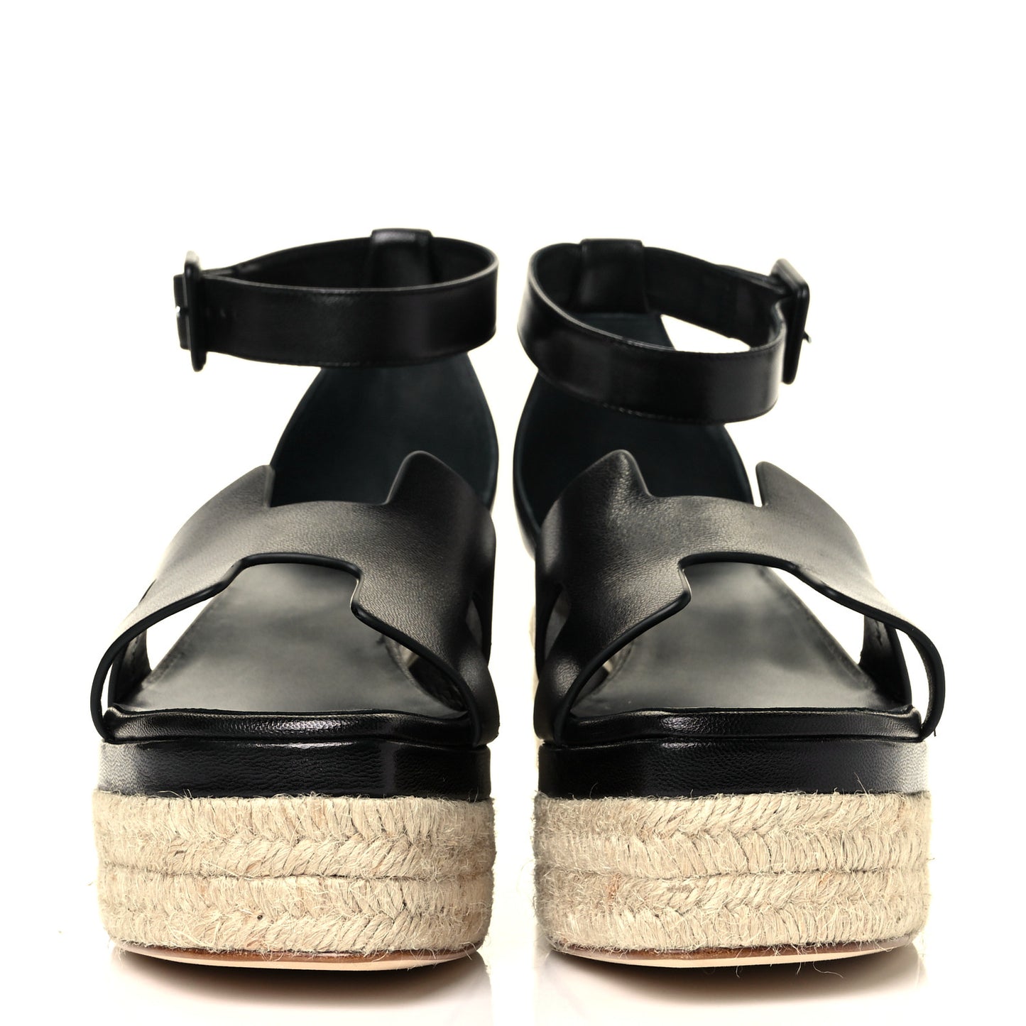 Goatskin Doll 60 Espadrille Wedge Sandals 39 Black