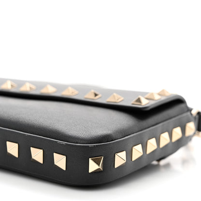 Valentino Garavani Grainy Calfskin Rockstud Crossbody Pouch Black 9 of 10